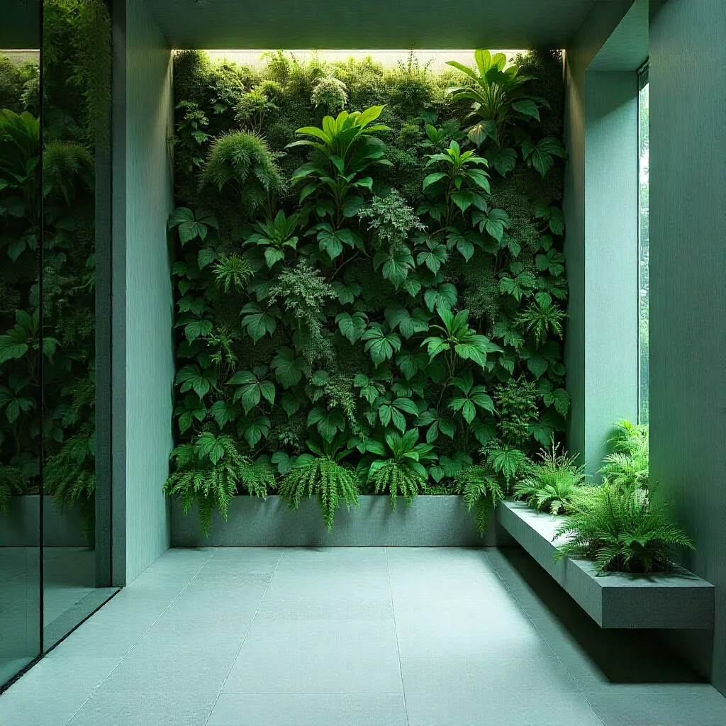 Modular living wall system in modern office space