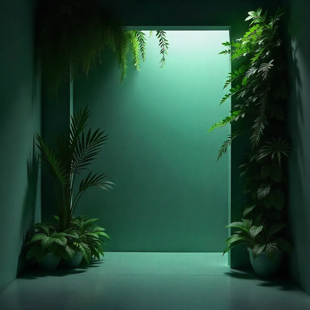 Residential vertical garden with preserved moss elements