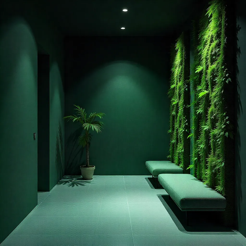 Wellness center with integrated vertical garden design